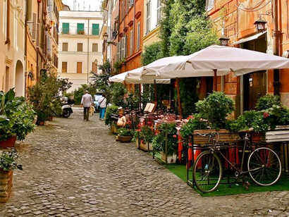 Cobblestoned Italian road