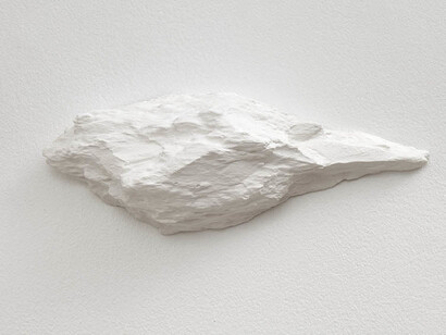 Alice Channer, Zero-G (details), 2014, Cast and nickel plated aluminium, Cast pigmented polyurethane resin, Cast plaster, Dimensions variable, 6 parts, FXP Photography, London, Courtesy of The Approach, London