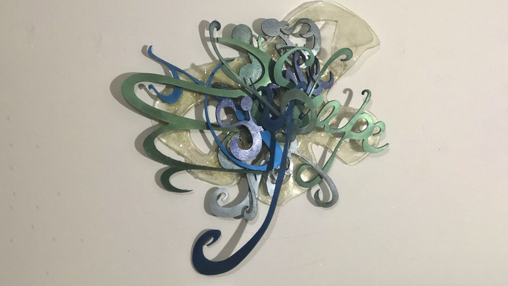 Simeen Farhat, My Voice is Shaped by Silence, 2021, cast pigmented resin, enamel, 28h x 31w x 3.50d in