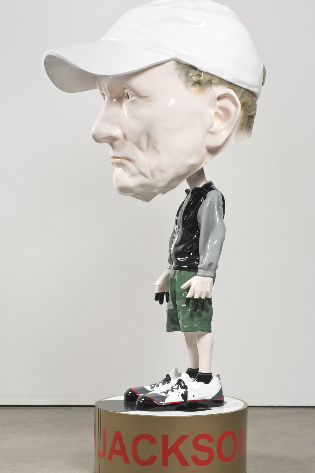 Richard Jackson, Bobble Head, 2013, Fibre de verre époxy, peinture, électronique, 230 x 73 x 108 cm / 90 1/2 x 28 3/4 x 42 1/2 inches, Edition de 5, Courtesy de l'artiste, Hauser & Wirth et Galerie G-P & N Vallois, Paris