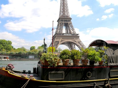 Barge and Eiffel Tower