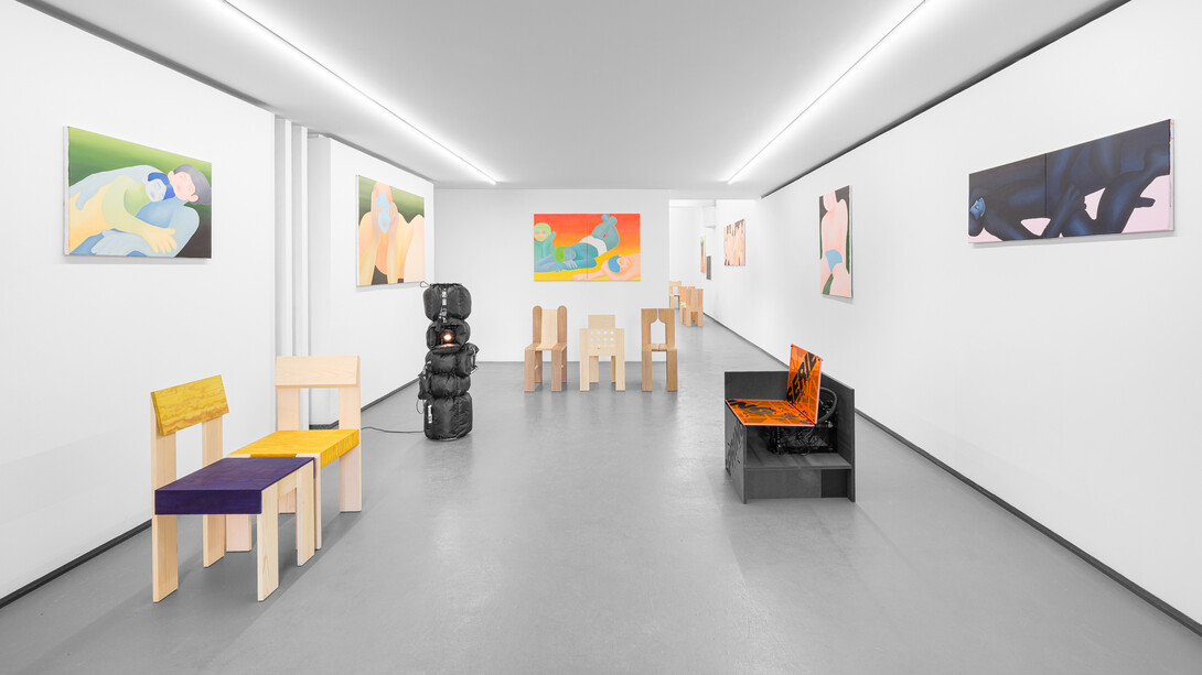 Camille Cottier, Jean-Baptiste Durand et Patrick de Glo de Besses, Et pourquoi pas... vue d'exposition. Avec l'aimable autorisation de la Galerie Philippe Valentin