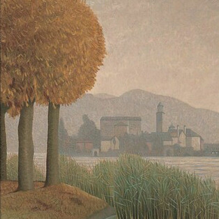 Antonio Calderara. Pella, isla de San Giulio, 1934, óleo sobre lienzo, Galería Shchukin, Lichtenstein