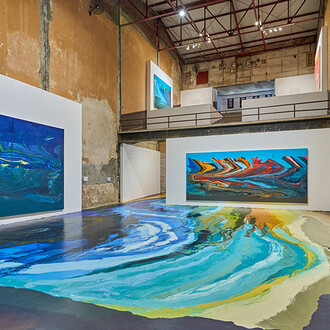 José Yaque, Muro de sonido, vista de exhibición. Cortesía de Galleria Continua