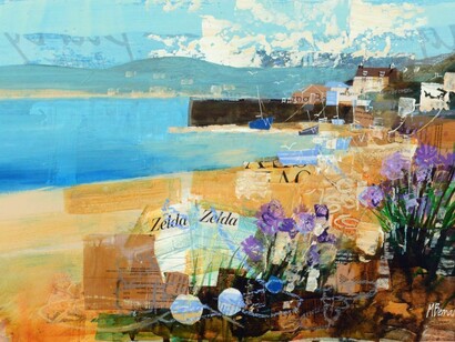 Mike Bernard RI, St. Martin's, Isles of Scilly, mixed media on mounted card, 11.5 x 17 ins (29 x 43 cms)