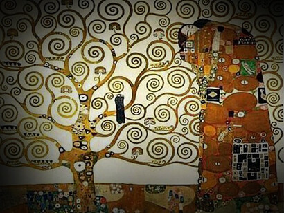 L'albero della vita, Gustave Klimt, decorazione interna della sala da pranzo di Palazzo Stoclet, particolare. Bruxelles, Belgio