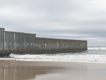 Mexico-US border wall at Tijuana, Mexico.