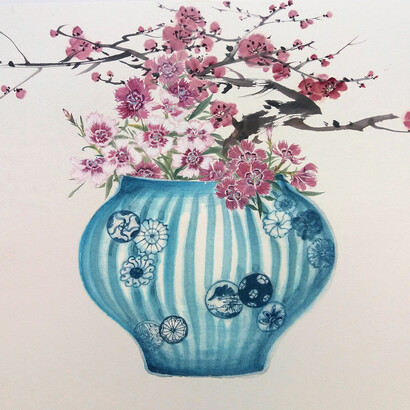 Blue and White Impressions II. Courtesy of ChaShaMa