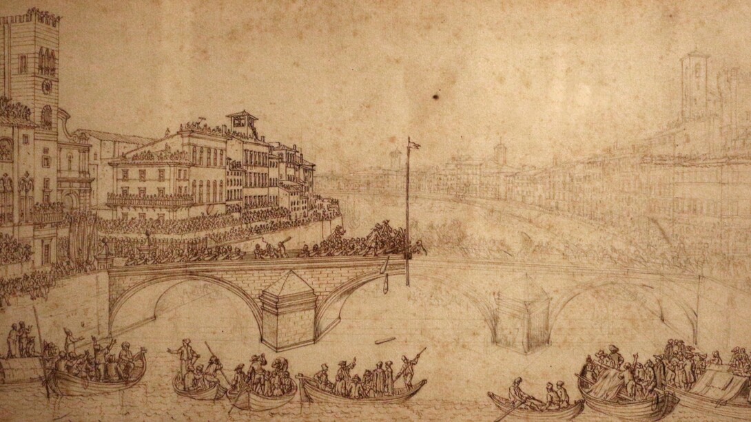 Giusepe Zocchi, Il gioco del ponte, disegno