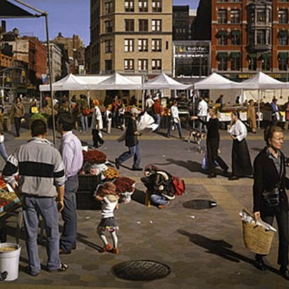 Stone Roberts, The Market at Union Square: Fall 2006, 2006-08, Oil on linen, 54 x 63 in.