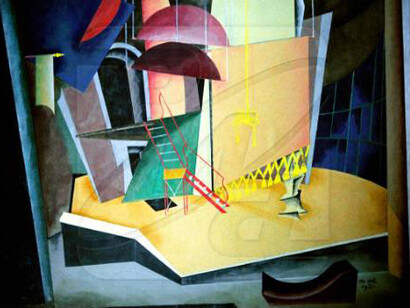 Ignatiy Nivinskiy, Moscú (1881-1933). La princesa Turandot (1922). Boceto del diseño de escenografía para la escena 1 del acto 1. Teatro de Arte de Moscú, Rusia
