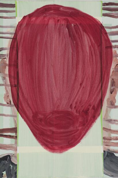 Bernard Gaube, Autoportrait - Tête, Huile sur toile, 2014, 46 x 37 cm