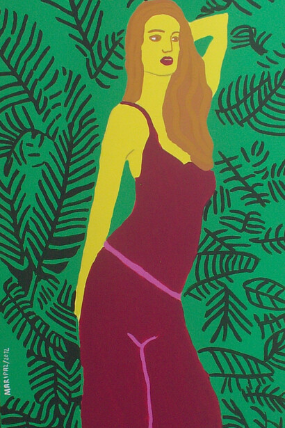 Maripaz Jaramillo, Ellas, Acrílico sobre tela, 120 x 60 cm, 2012