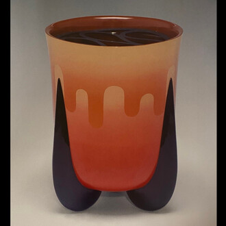 Murayama Hisashi, Japanese, dates unknown, “Eternity” Vase Japan, 1940, lacquer with copper insert 24.4x19.7 cm, private collection. Courtesy of The Ringling