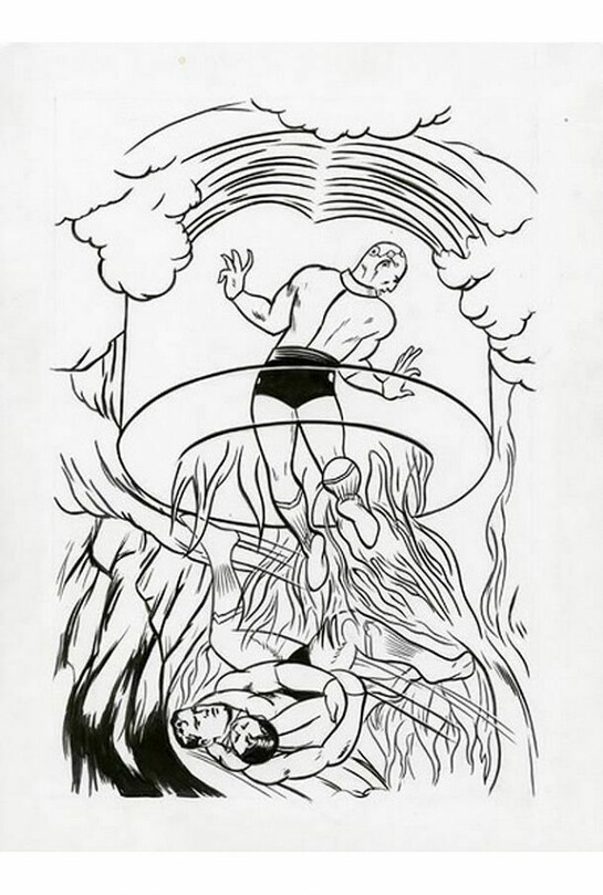 Jim Shaw, Blake/Boring, 2010, Ink on paper, 9 x 12 in (22.86 x 30.48 cm)