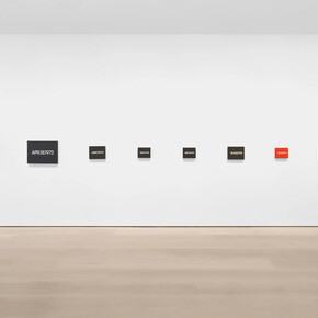 On Kawara, Date paintings, exhibition view. Courtesy of David Zwirner