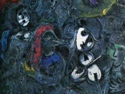 Marc Chagall, Clowns at Night (1957)