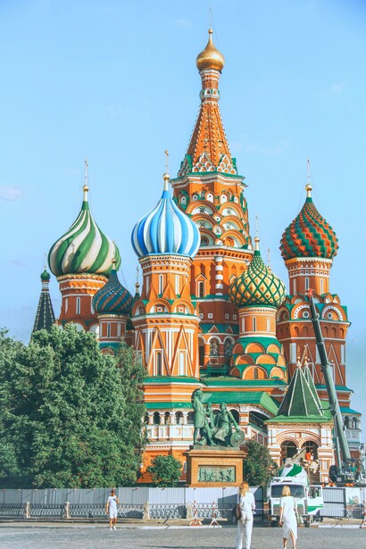 Daytime view of St. Basil’s Cathedral in Moscow, Russia