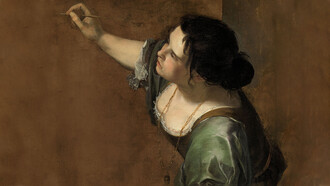 Artemisia Gentileschi; Autorretrato como alegoría de la pintura, c. 1638, Royal Collection Trust, Reino Unido (detalle)