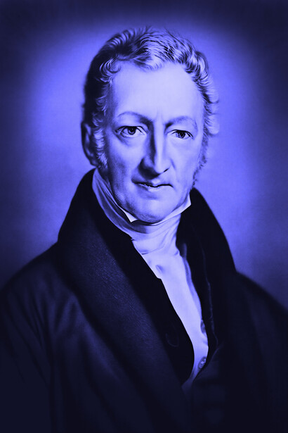Thomas Robert Malthus (1766-1834). Reproduktion eines Gemäldes von John Linnell