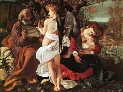 Caravaggio, Riposo durante la fuga