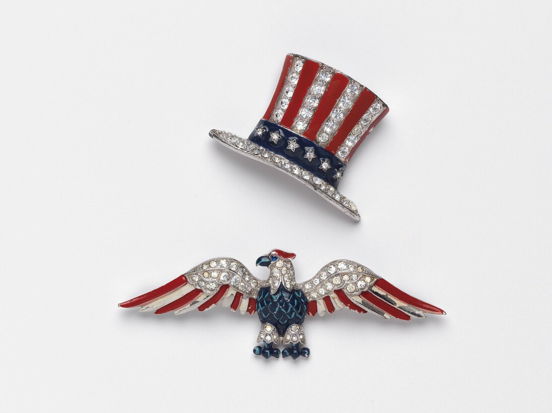 Madeleine Albright, Uncle Sam Top Hat and Eagle. Circa 1940. Trifari, USA. Photo by John Bigelow Taylor.