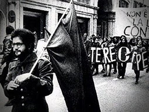 Una manifestazione di operai e studenti, autunno 1968