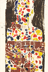 Matthias Mansen, Studio, Head and Feet, 1987, color woodcut, National Gallery of Art, Washington, Gift of Wolfgang Wittrock, in Honor of the 50th Anniversary of the National Gallery of Art