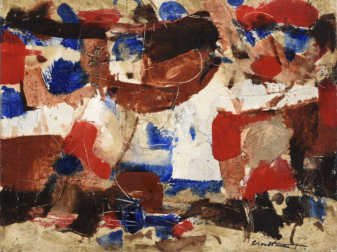 Iwin Crosthwait, Abstract I, Oil on Canvas, 60 x 50 cm, signed © Gray MCA