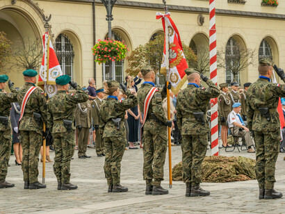 Polish Armed Forces Day 2024: Soldiers paraded through the Market Square in Wrocław, Lower Silesian Voivodeship, Poland