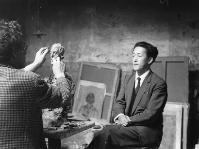 Isaku Yanaihara posing for Alberto Giacometti