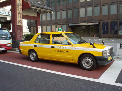 Taxi giallo in Cina anni '70