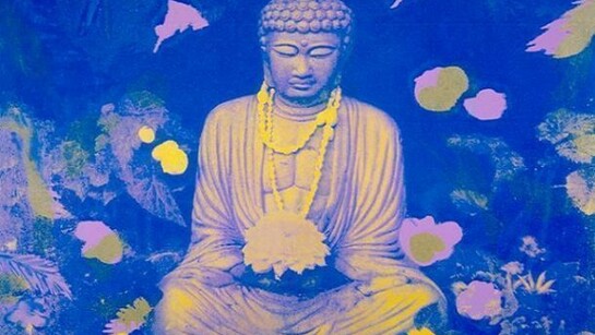 Wedding Buddha, 2008, silkscreen, acrylic on canvas, 30"x30"
