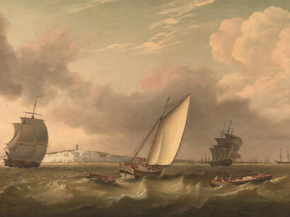 Thomas Luny, Un barco de paquetes navegando en una brisa del sur de Foreland