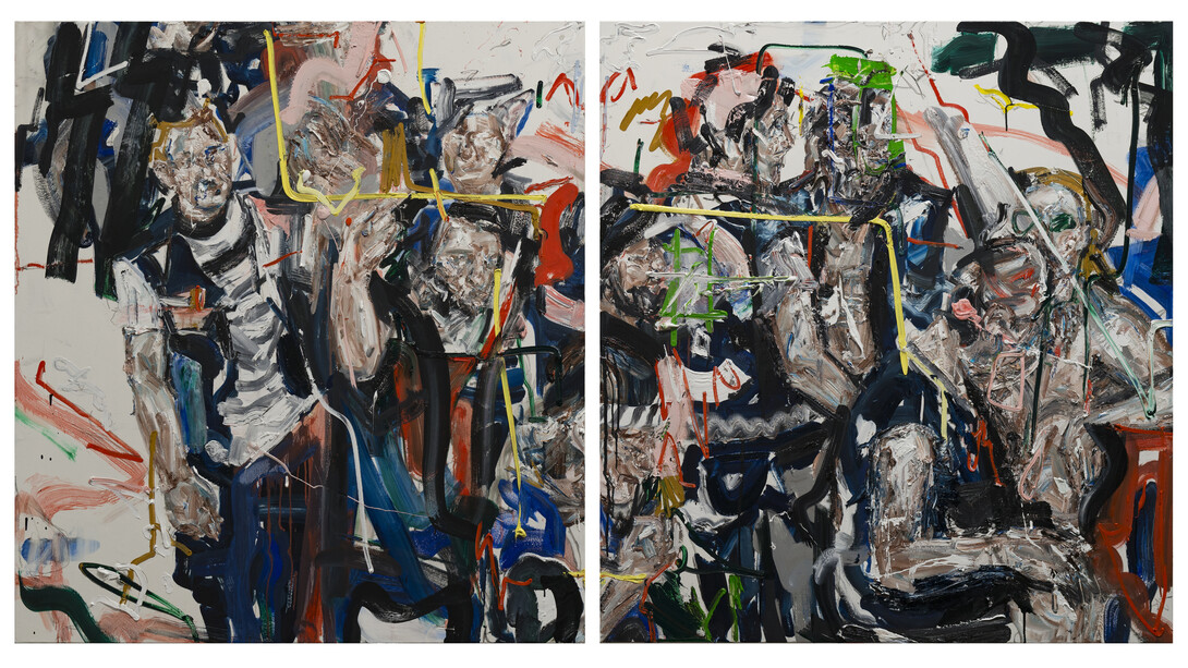 John Copeland, Contraflow, 2018, 117x254cm (dyptich), Oil on canvas. 