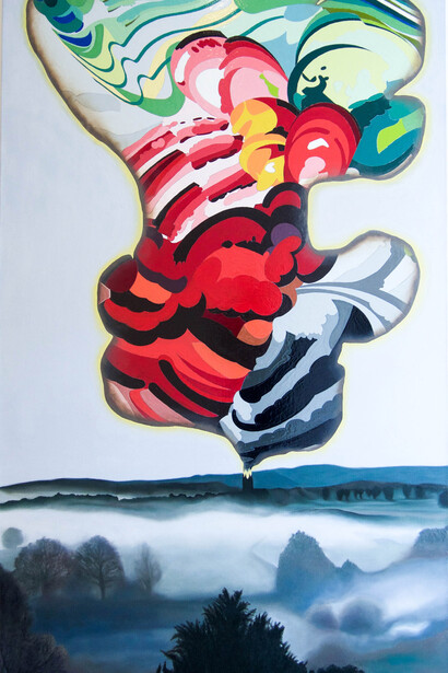 Amir Chasson, Untitled, 2015, oil and household gloss on linen, 230 x 130 cm