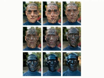 Zhang Huan, Chinese, born 1965, Family Tree, 2001, Nine chromogenic prints, Sheet (each): 21 × 16 1/2 in. (53.3 × 41.9 cm), Lent by The Walther Collection, Photo: © Yale University Art Gallery