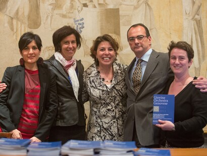 Alessia Donati con i colleghi al concerto Geniusas, Teatro Carlo Felice, 3 giugno 2013