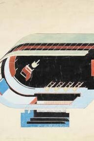 Drawing of the bar for the London Gliding Club, Hugh Casson for the architect Christopher Nicholson, 1935. © Victoria and Albert Museum, London