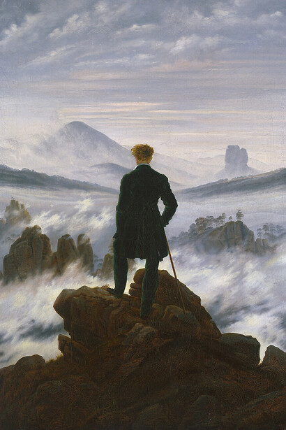 Caspar David Friedrich, Wanderer über dem Nebelmeer, um 1817. Mit freundlicher Genehmigung der Hamburger Kunsthalle