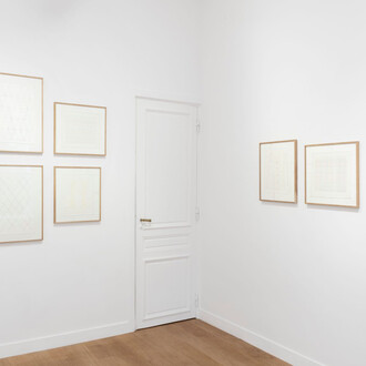 Lionel Estève, Focus. Un hiver à Athènes, vue de l'exposition. Avec la courtoisie de la Galerie Perrotin. Photo par Tanguy Beurdeley