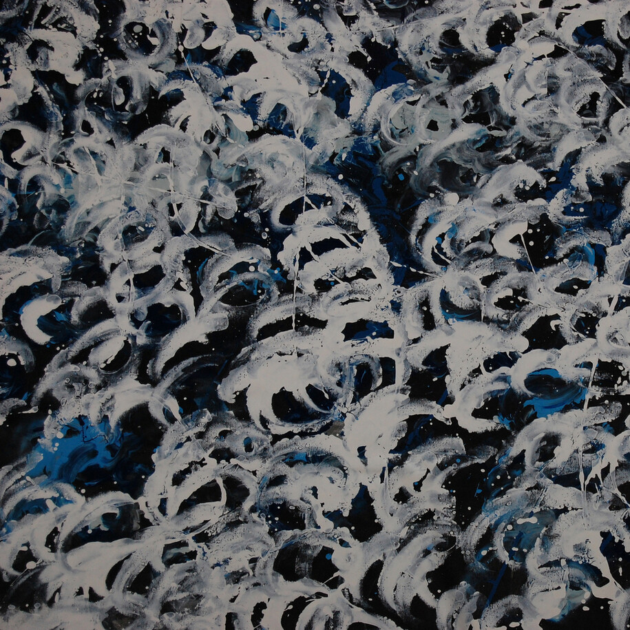 Solstizio d'inverno, dettaglio, 2014, tecnica mista su tela, 195 x 195 cm 