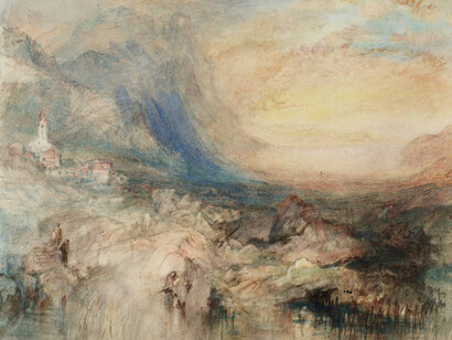 Joseph Mallord William Turner- Goldau, with the Lake of Zug in the Distance