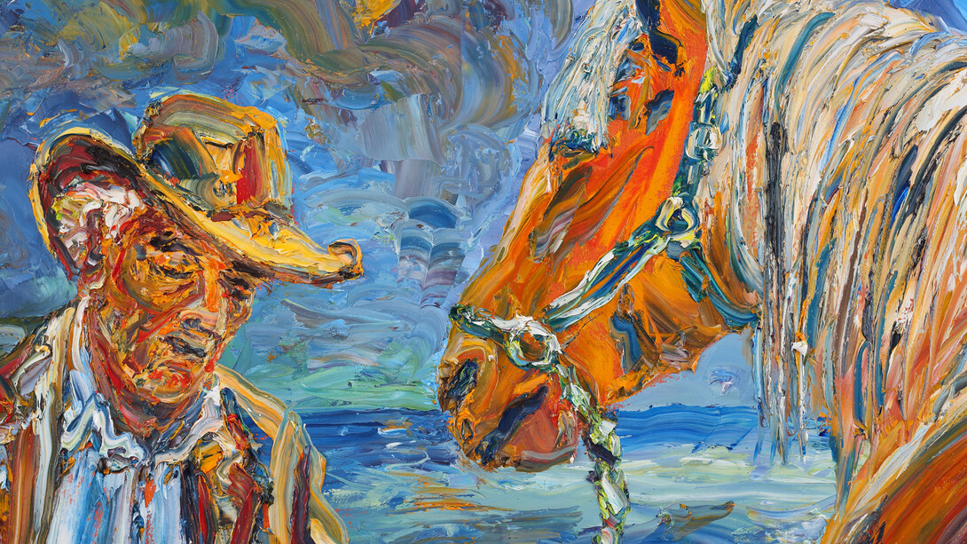 Liam O’Neill, The Harvest Moon, Oil on Canvas, 24 x 36 inches