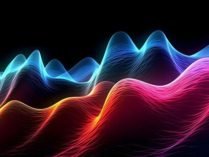 Colorful sound waves, intricate sensory maps, abstract patterns, and futuristic audio visuals illustrate the dynamic and immersive world of multi-sensory perception