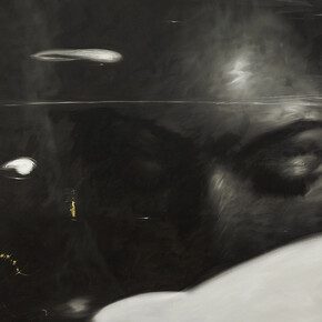 Omar Galliani, Felden lake, 2016, olio su tela, cm 200x330