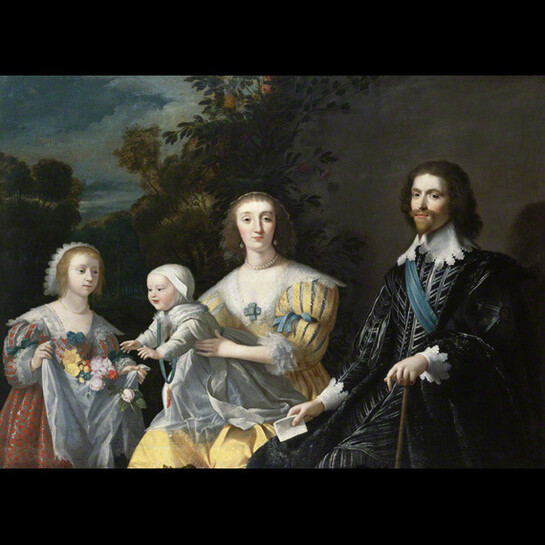 The Duke of Buckingham and his Family
after Gerrit van Honthorst, (after a portrait of 1628)  © National Portrait Gallery, London

