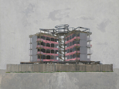 Edi Hila, House surrounded by wall, 2000. Mit freundlicher Genehmigung der Hamburger Kunsthalle