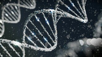 Close-up de uma estrutura de DNA