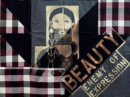 Lara Schnitger, Beauty Enemy of Expression, 2014, bleached linen, 207 x 208 cm, 81 1/2 x 81 7/8 ins, Copyright the artist, Courtesy of Stuart Shave/Modern Art, London